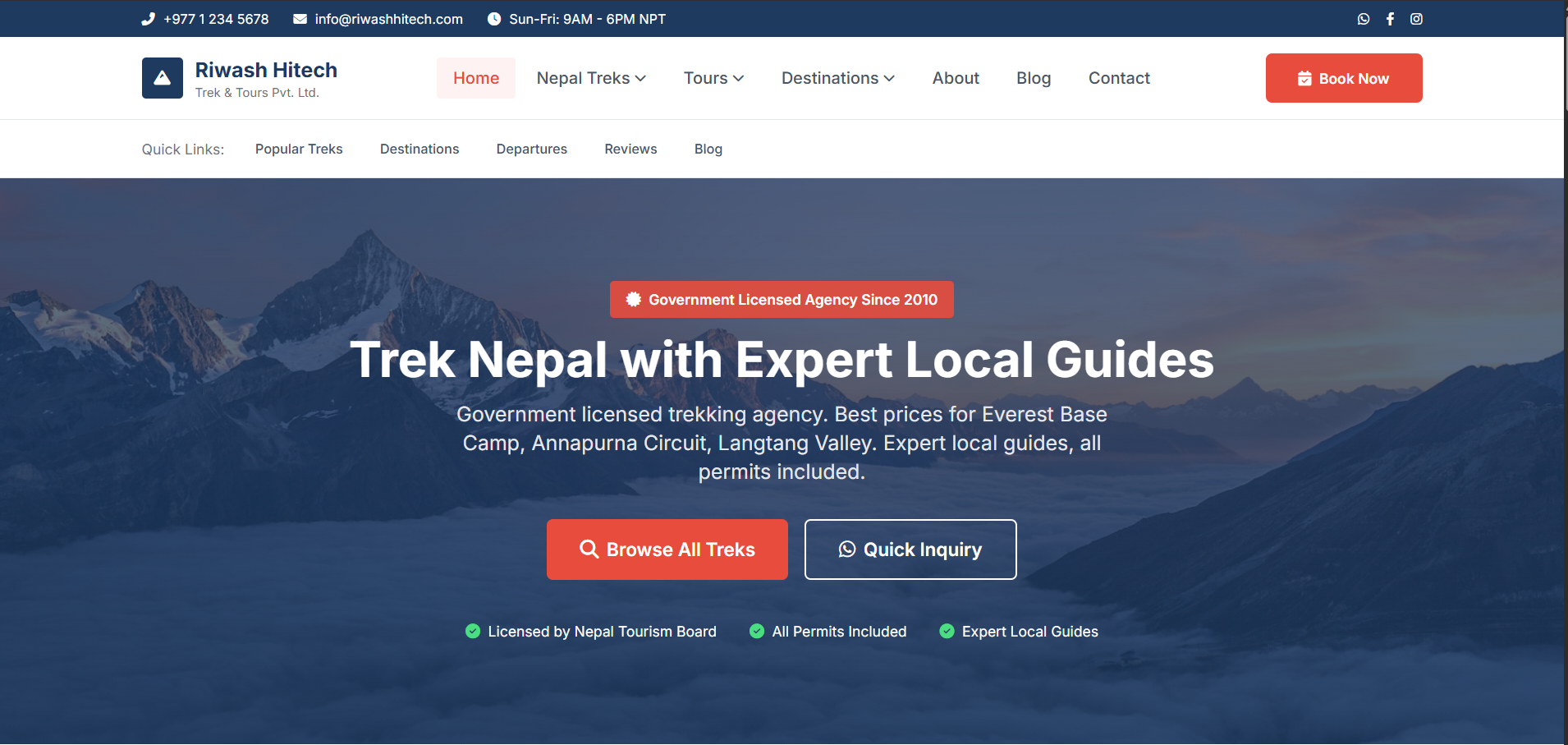 RiwashTravel System Dashboard